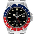 Rolex GMT Master Pepsi Bezel Vintage Matte Dial Steel Mens Watch 16750