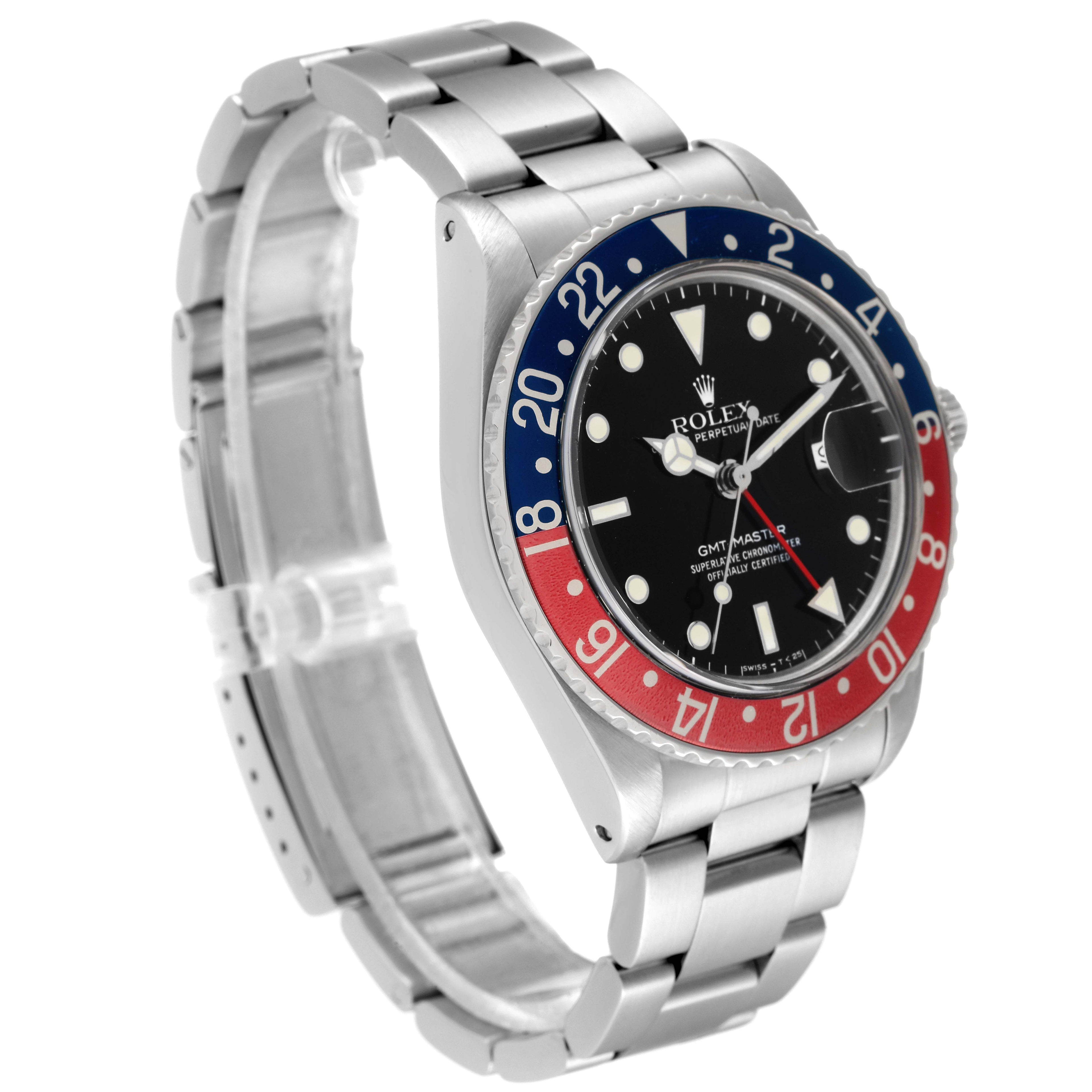 Rolex GMT Master Pepsi Bezel Vintage Steel Mens Watch 16750