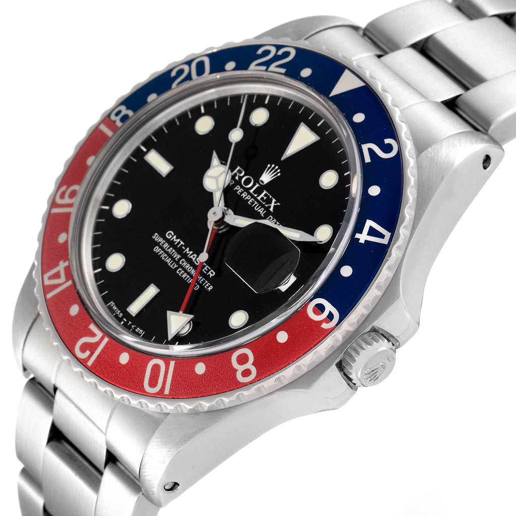 Rolex GMT Master Pepsi Bezel Vintage Steel Mens Watch 16750