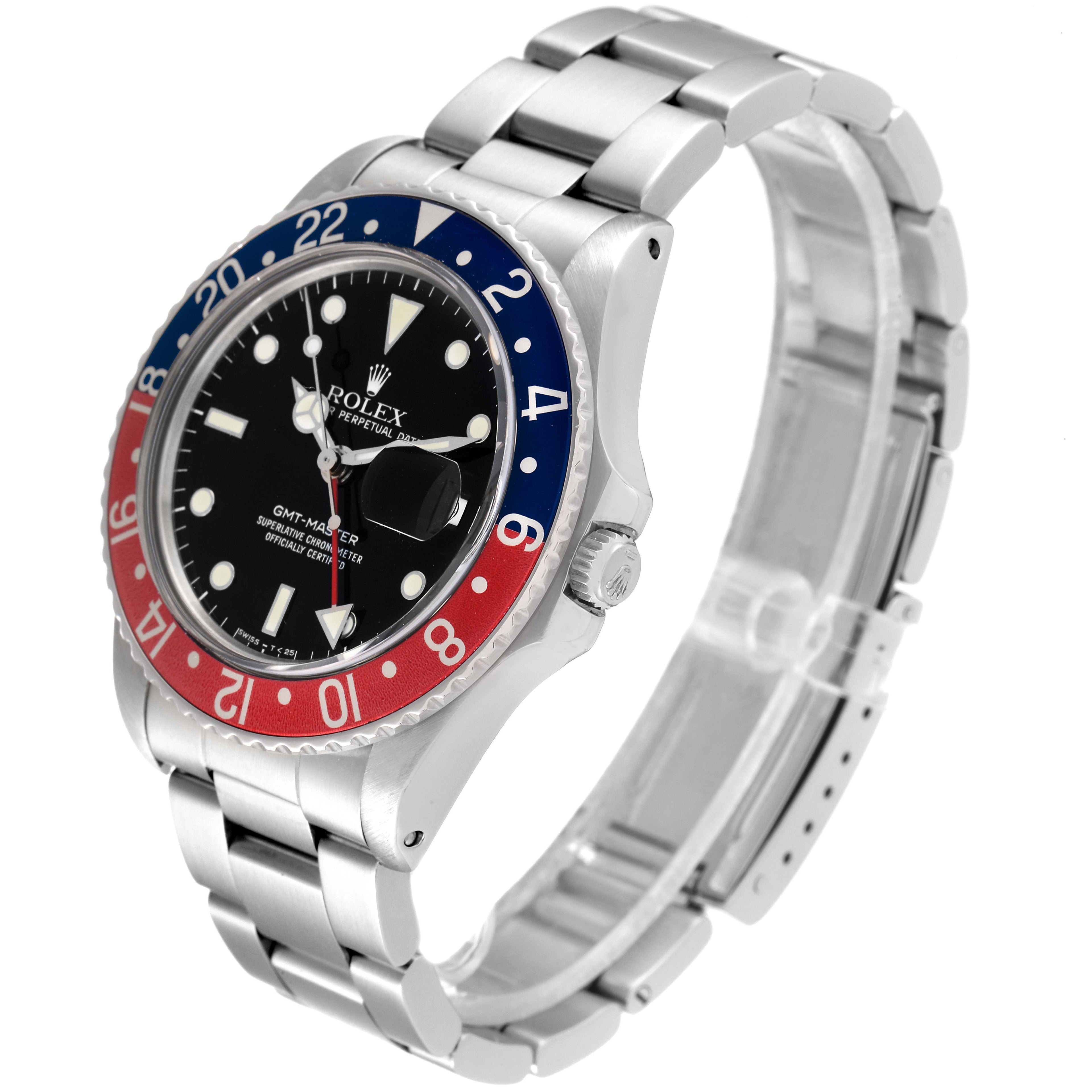 Rolex GMT Master Pepsi Bezel Vintage Steel Mens Watch 16750