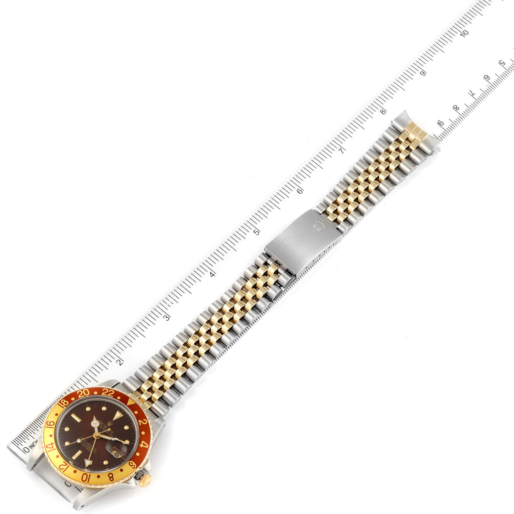 Rolex GMT Master Rootbeer Yellow Gold Steel Nipple Dial Vintage Watch 16753