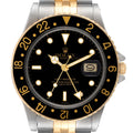 Rolex GMT Master Steel Yellow Gold Black Dial Vintage Watch 16753 Box Papers