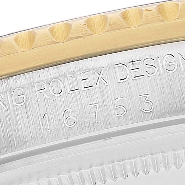 Rolex GMT Master Steel Yellow Gold Black Frosted Dial Vintage Watch 16753