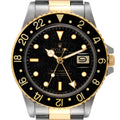 Rolex GMT Master Steel Yellow Gold Black Frosted Dial Vintage Watch 16753