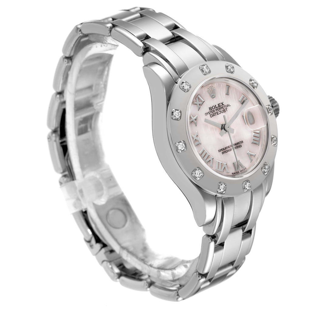 Rolex Pearlmaster White Gold Mother of Pearl Diamond Ladies Watch 80319