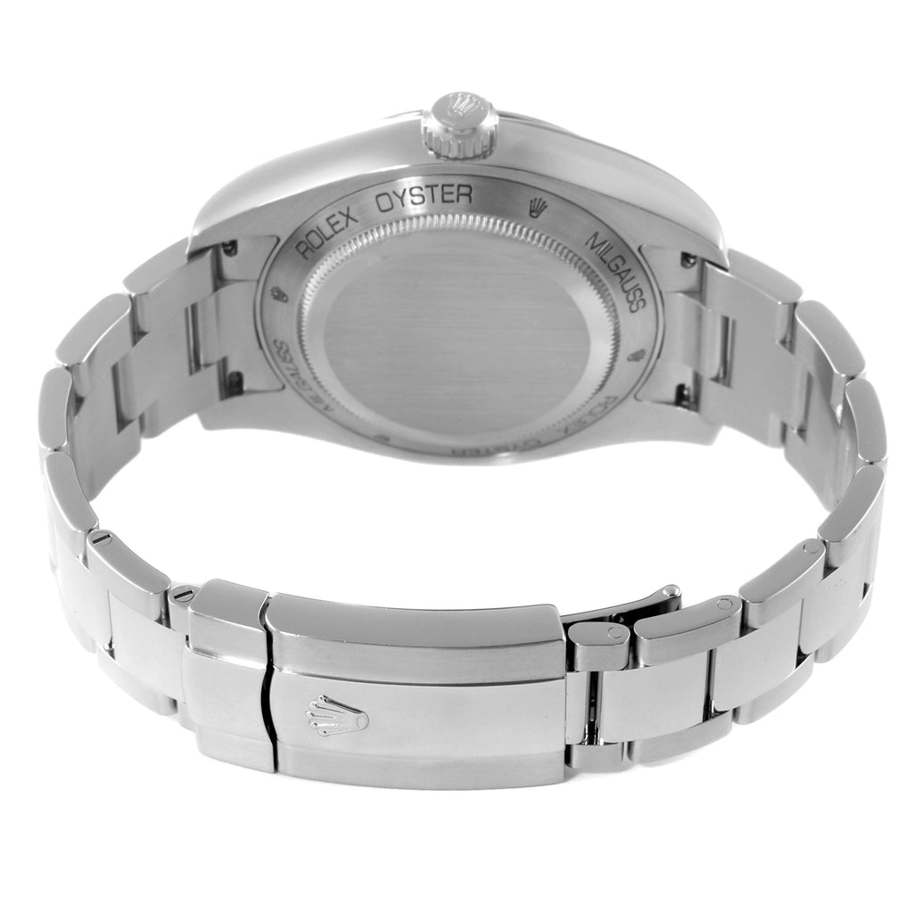 Rolex Milgauss Black Dial Green Crystal Steel Mens Watch 116400GV