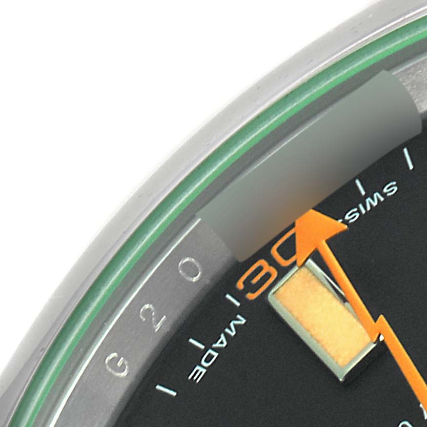 Rolex Milgauss Black Dial Green Crystal Steel Mens Watch 116400GV