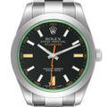 Rolex Milgauss Black Dial Green Crystal Steel Mens Watch 116400GV