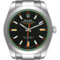 Rolex Milgauss Black Dial Green Crystal Steel Mens Watch 116400GV Box Card