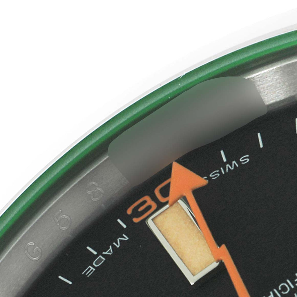 Rolex Milgauss Black Dial Green Crystal Steel Mens Watch 116400GV Box Card