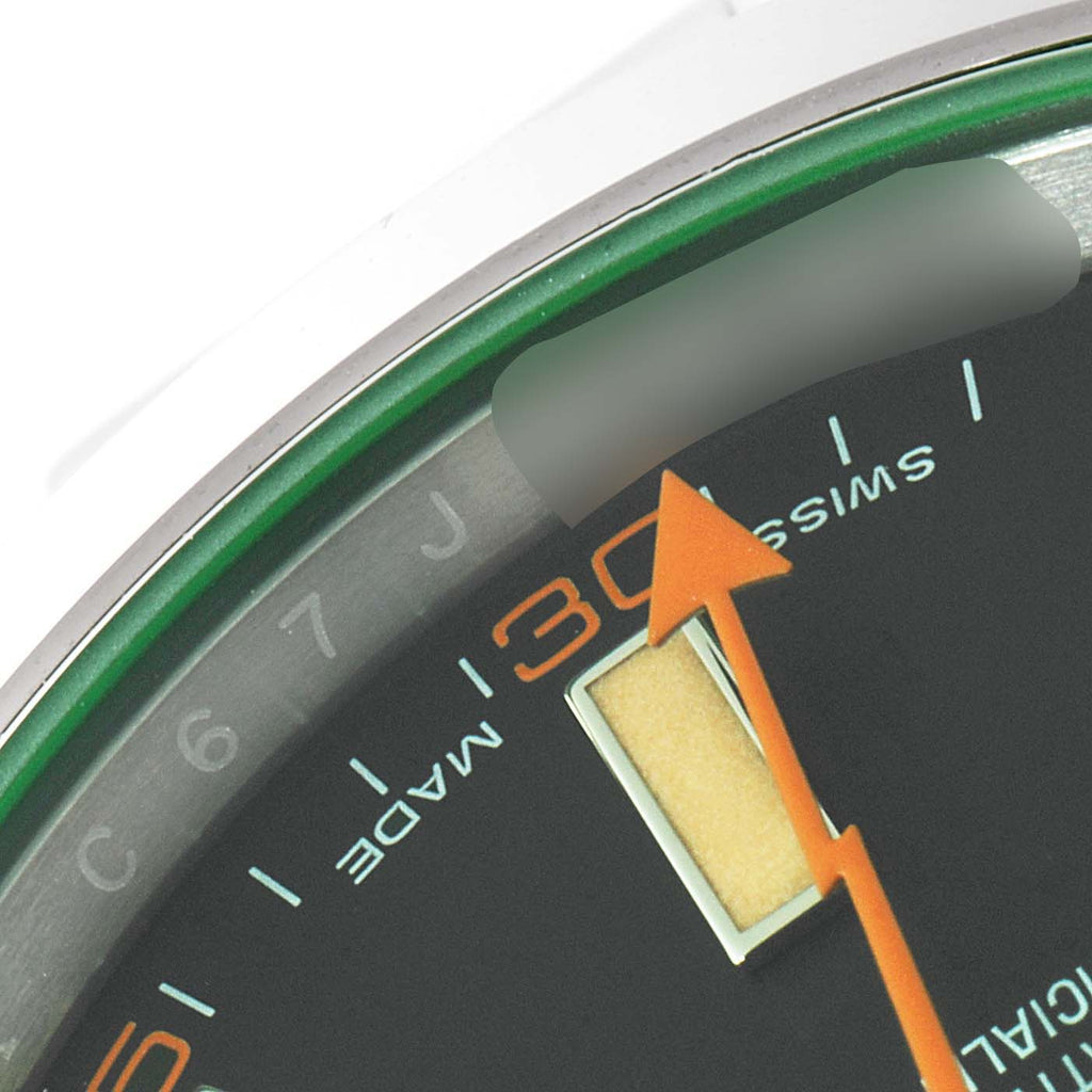 Rolex Milgauss Black Dial Green Crystal Steel Mens Watch 116400 Unworn