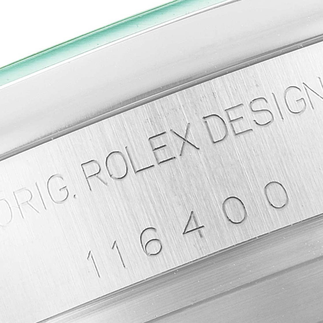 Rolex Milgauss Steel Blue Dial Green Crystal Mens Watch 116400