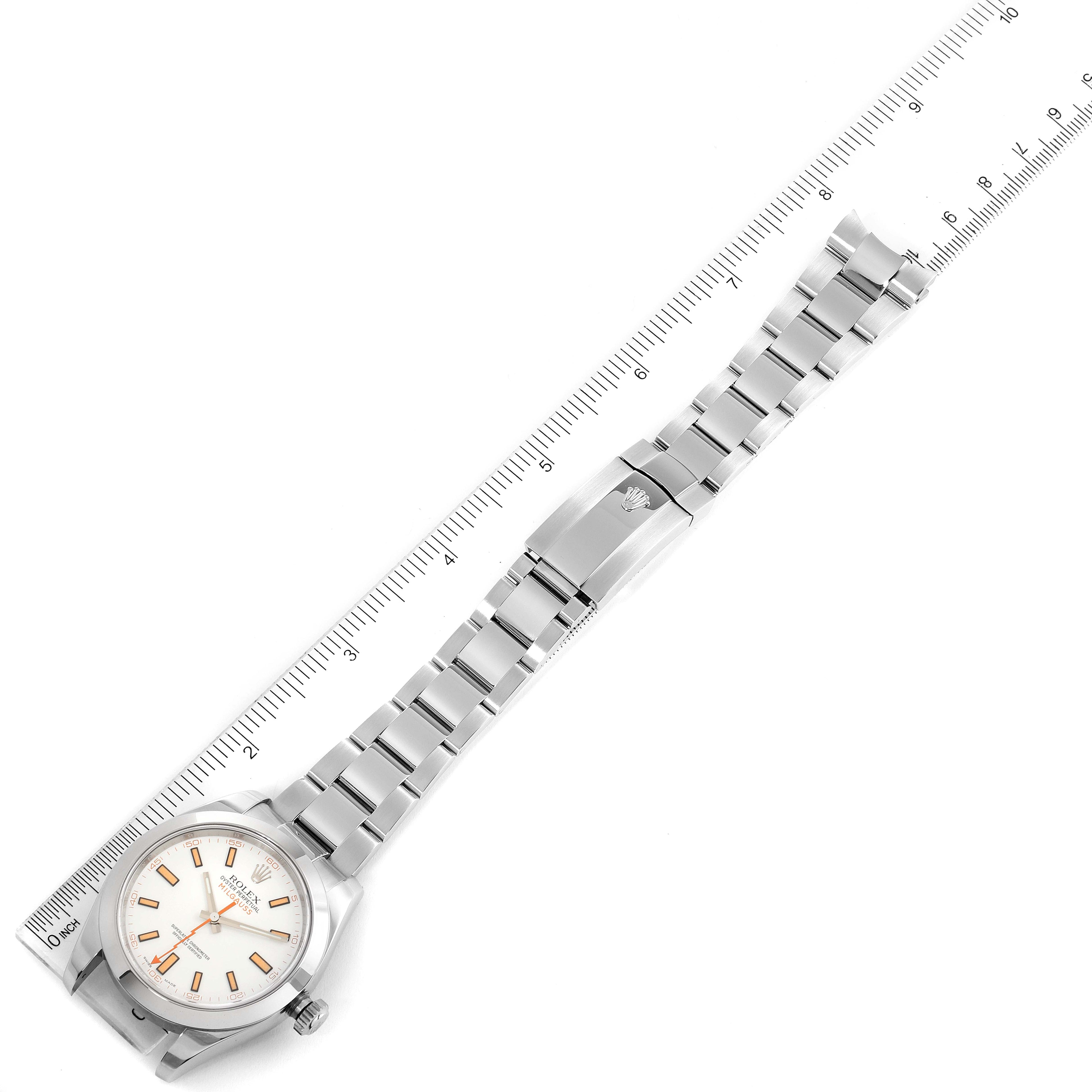 Rolex Milgauss White Dial Stainless Steel Mens Watch 116400