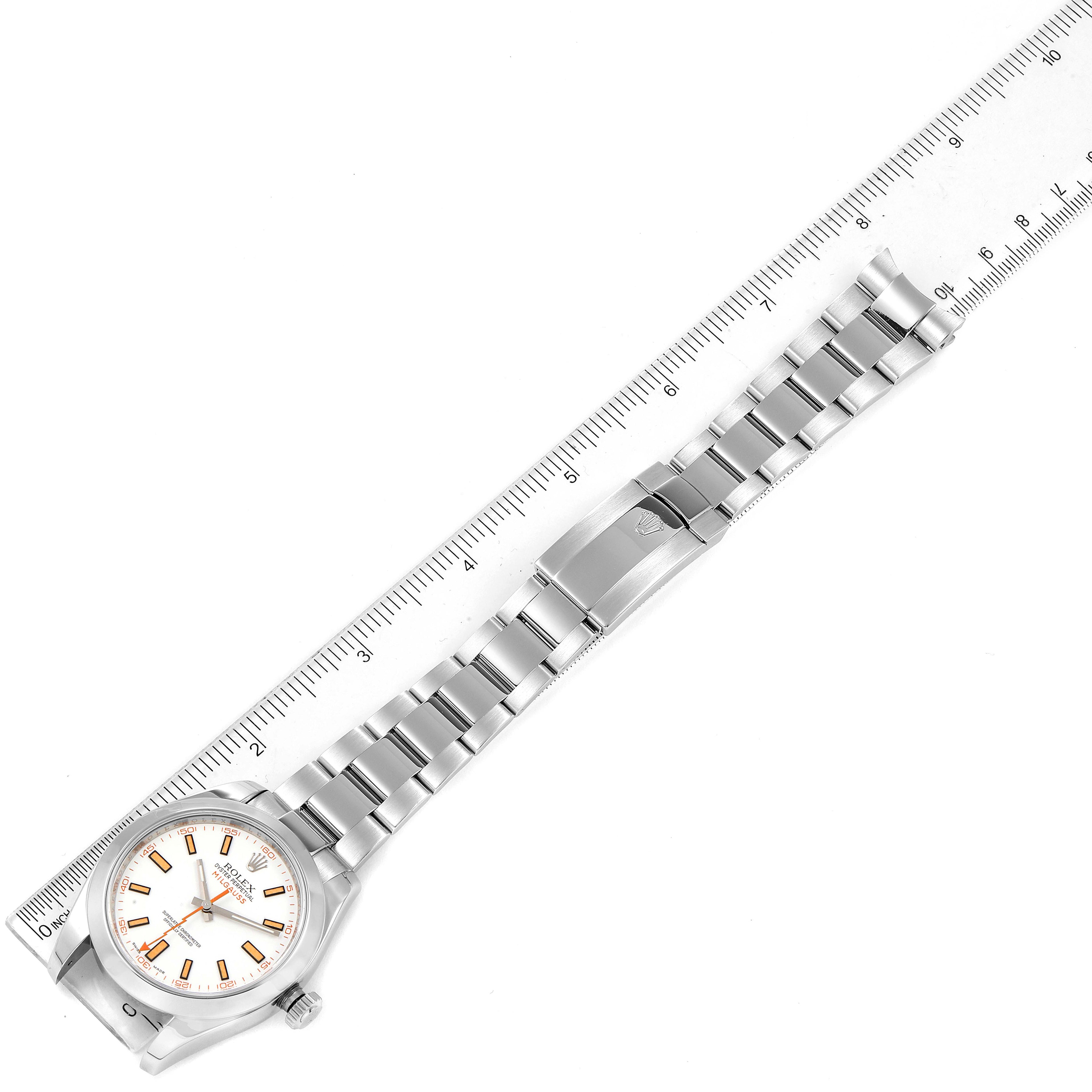 Rolex Milgauss White Dial Stainless Steel Mens Watch 116400V