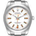 Rolex Milgauss White Dial Stainless Steel Mens Watch 116400 Box Card