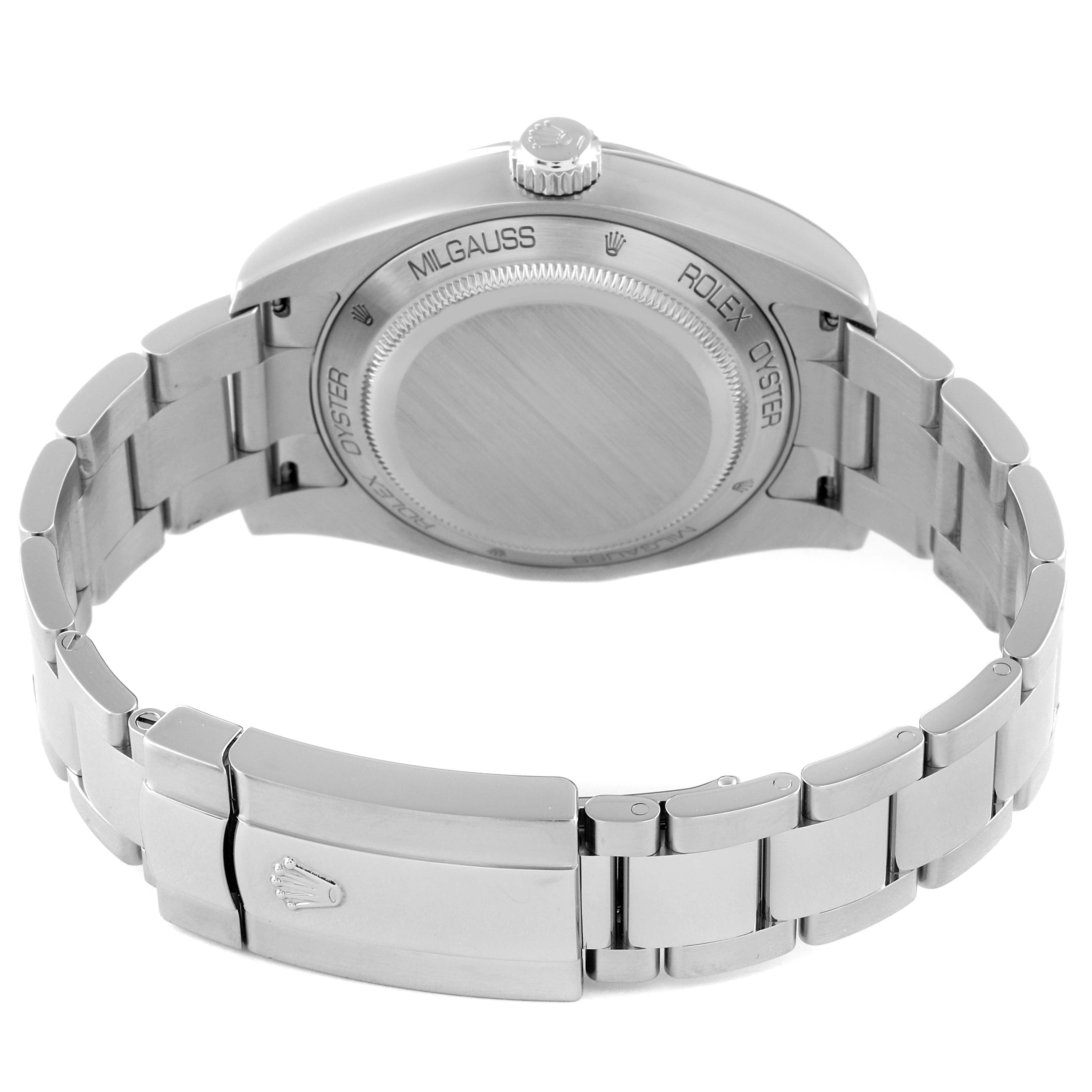 Rolex Milgauss White Dial Stainless Steel Mens Watch 116400 Box Card