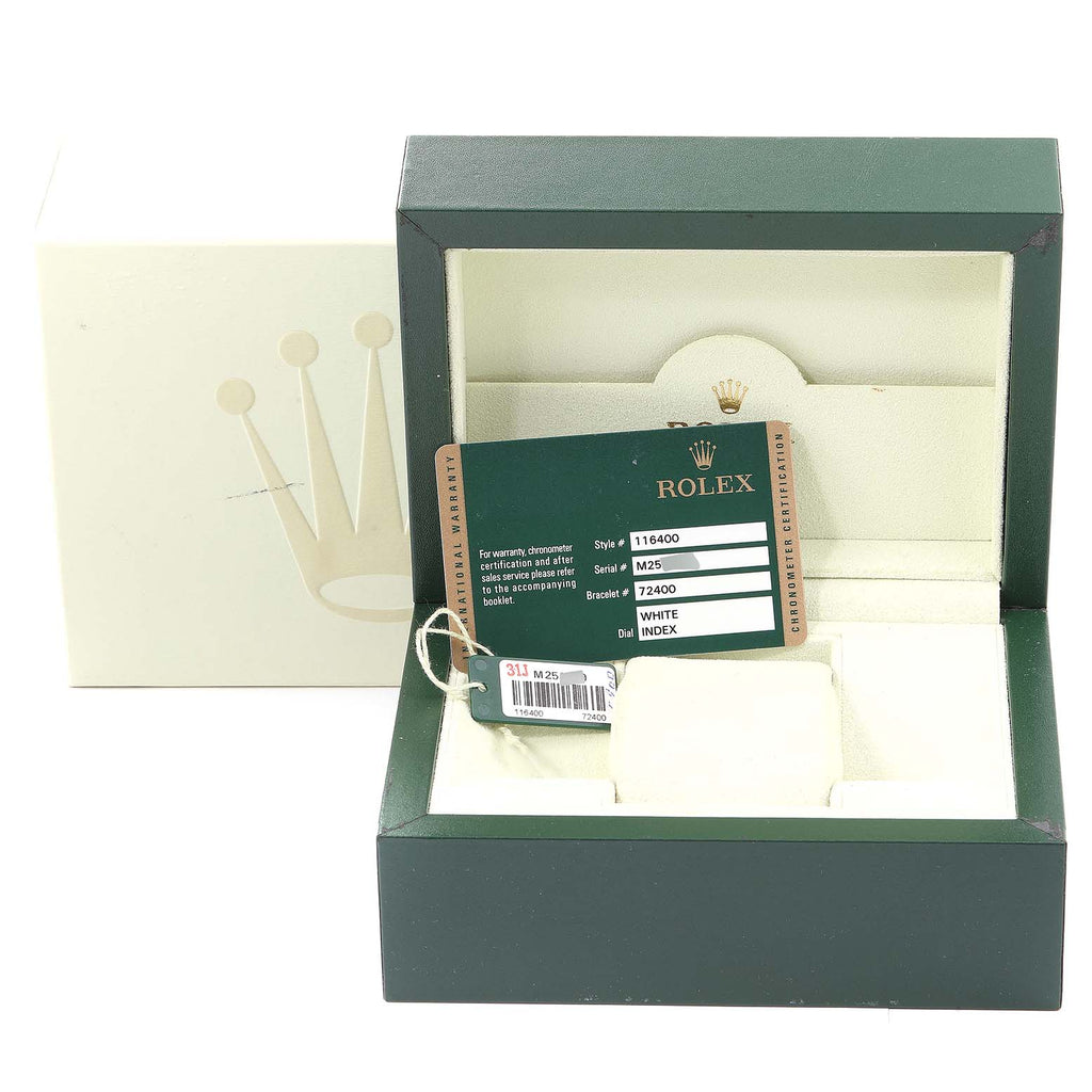 Rolex Milgauss White Dial Stainless Steel Mens Watch 116400 Box Card