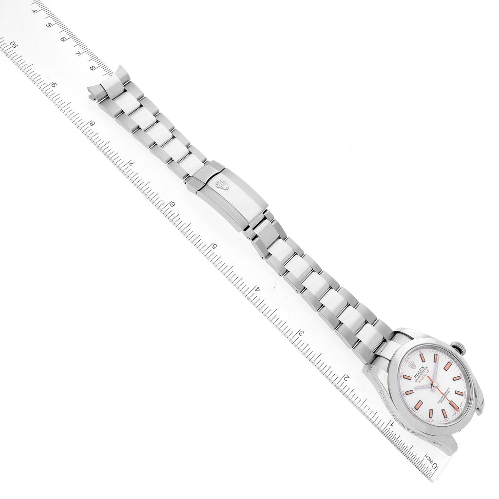 Rolex Milgauss White Dial Stainless Steel Mens Watch 116400V Box Card