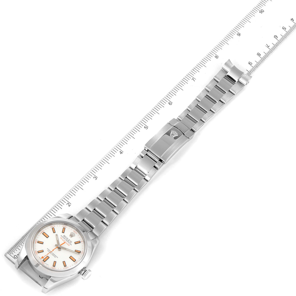Rolex Milgauss White Dial Stainless Steel Mens Watch 116400V Box Service Card