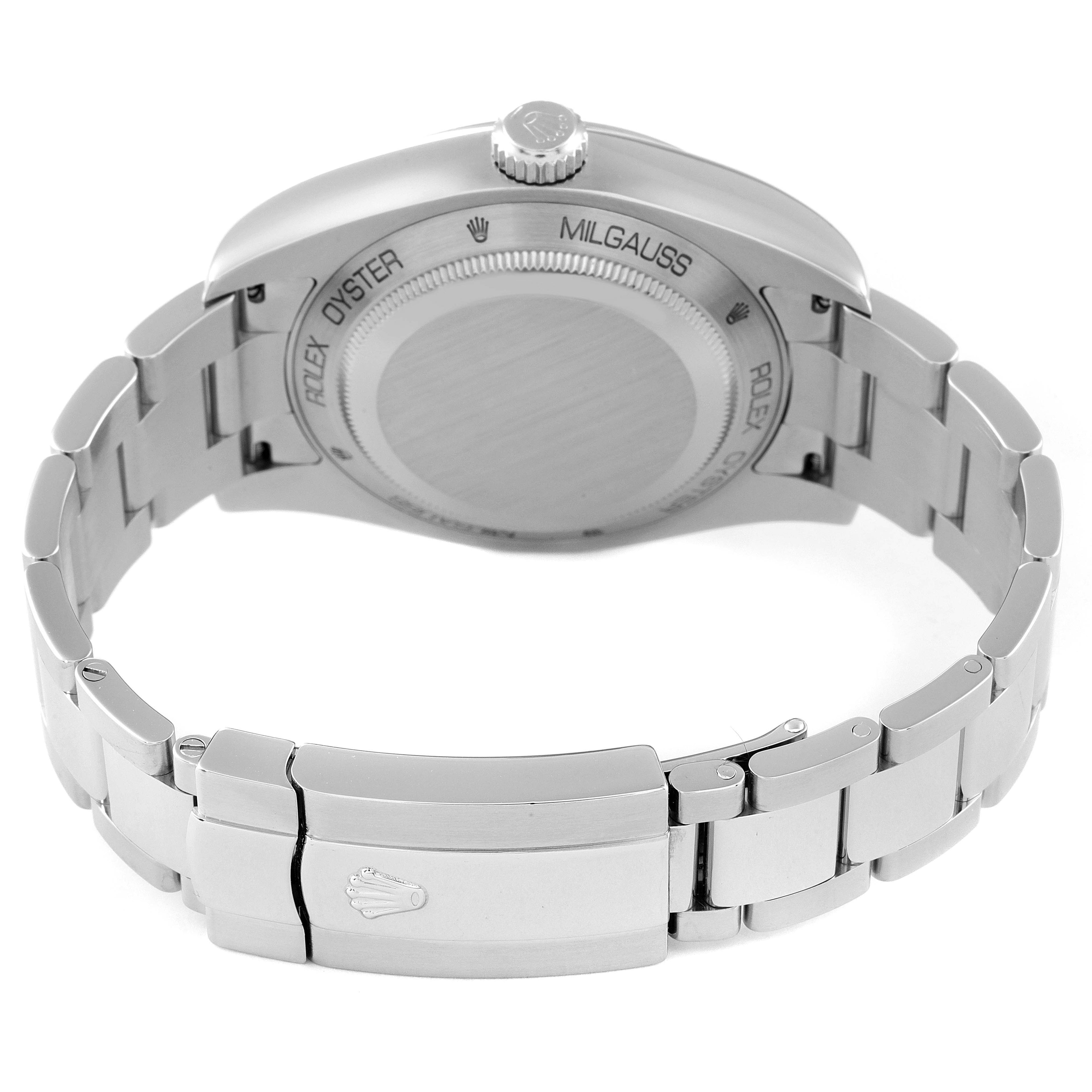 Rolex Milgauss White Dial Stainless Steel Mens Watch 116400V Box Service Card