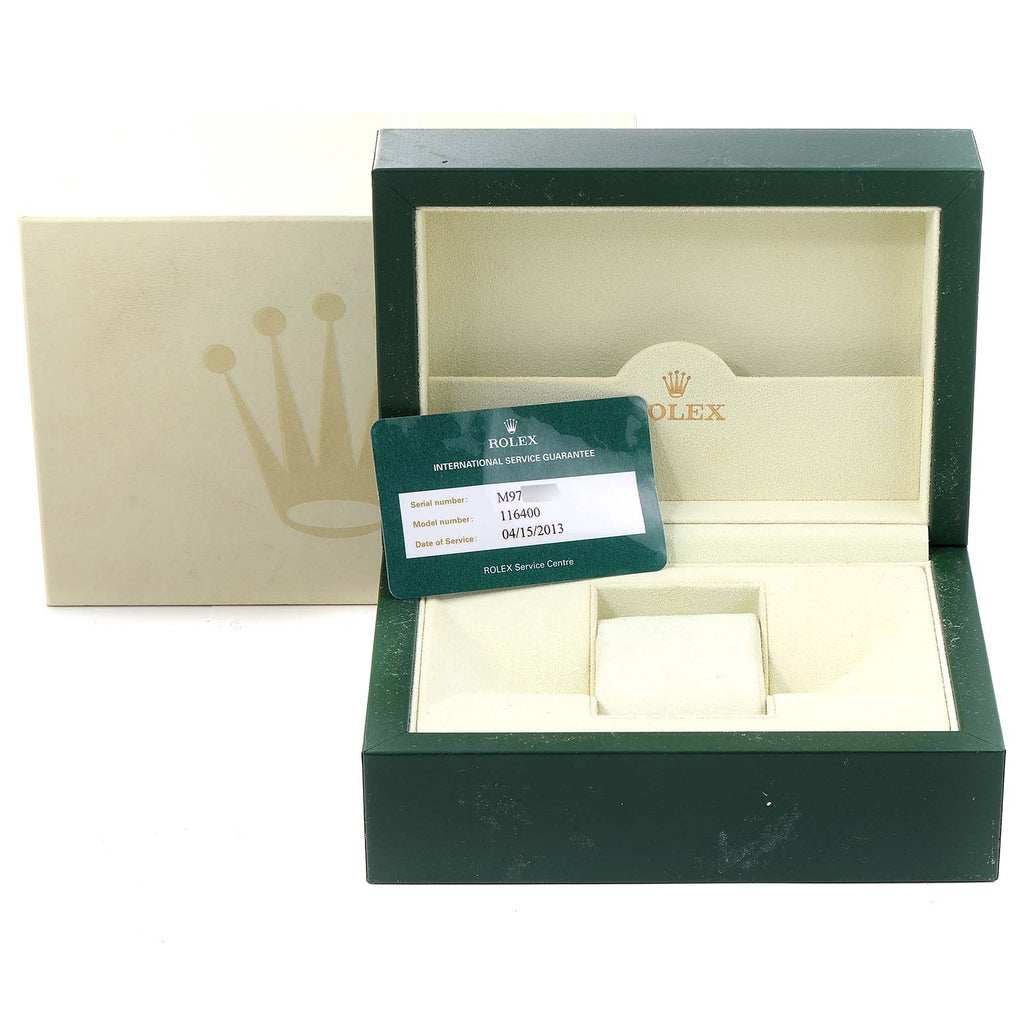 Rolex Milgauss White Dial Stainless Steel Mens Watch 116400V Box Service Card