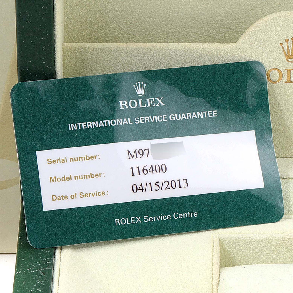 Rolex Milgauss White Dial Stainless Steel Mens Watch 116400V Box Service Card