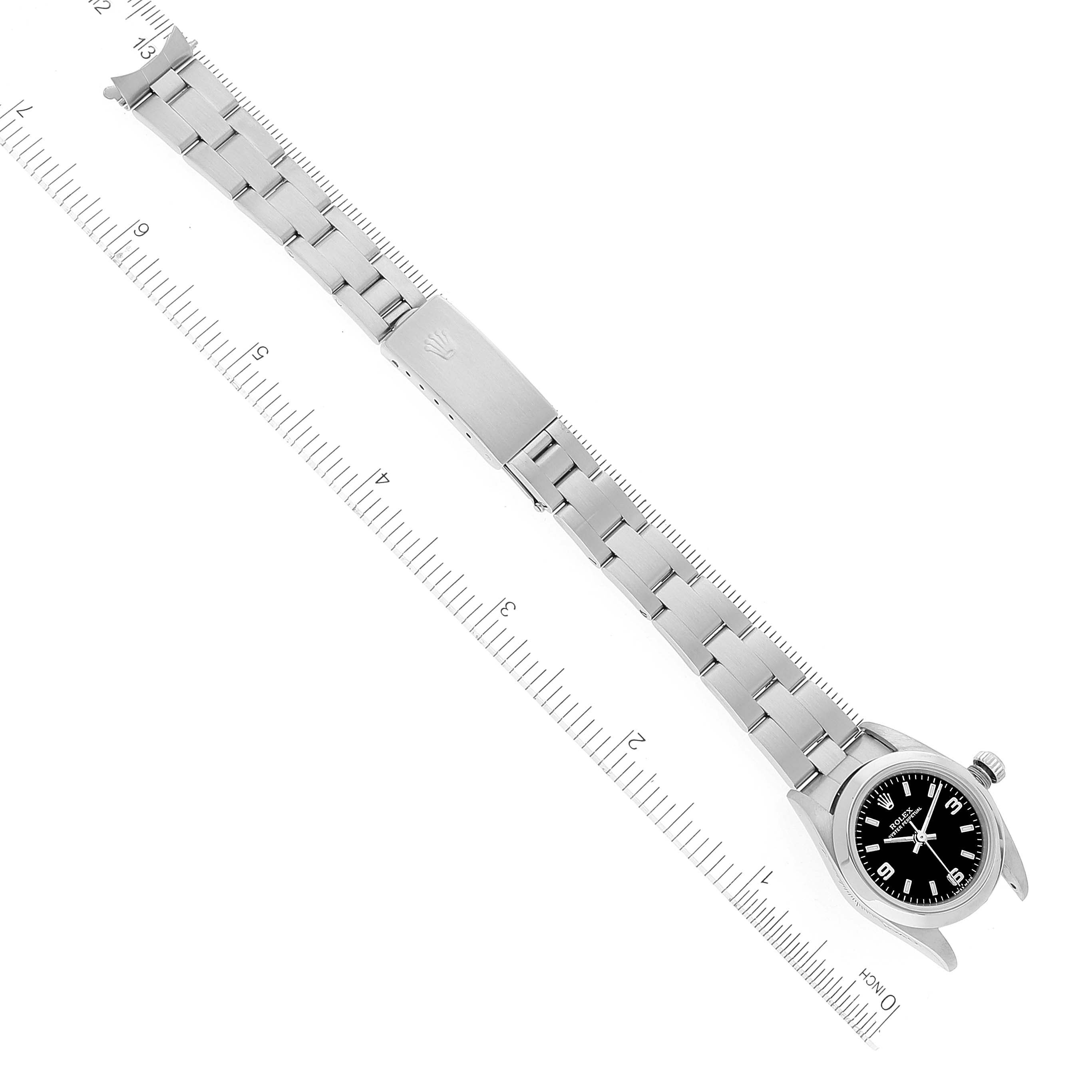 Rolex Oyster Perpetual 24 Nondate Black Dial Ladies Watch 76080