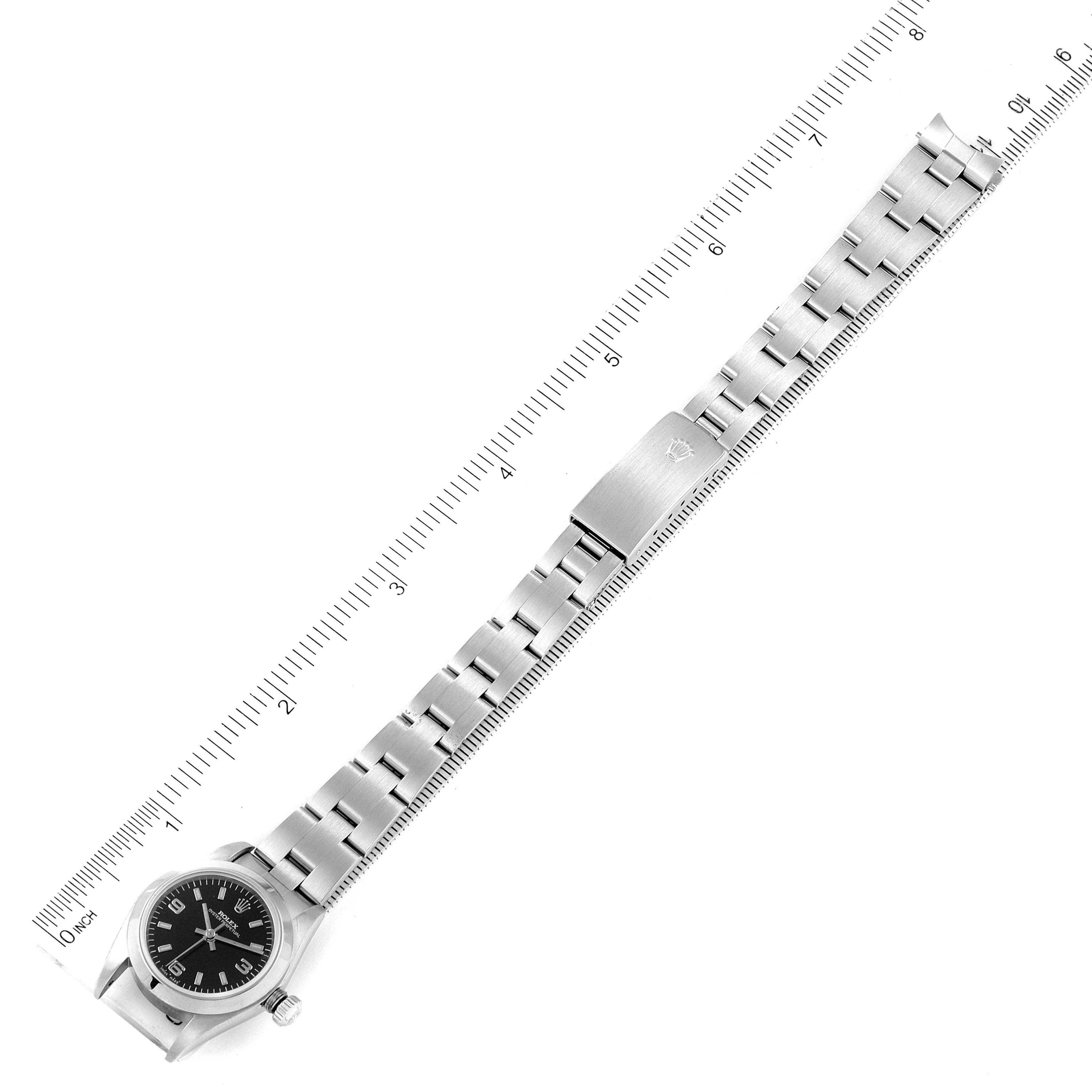 Rolex Oyster Perpetual 24 Nondate Black Dial Ladies Watch 76080 Box Papers