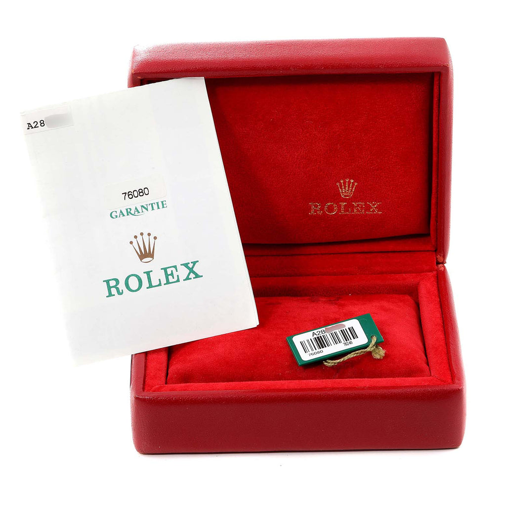 Rolex Oyster Perpetual 24 Nondate Black Dial Ladies Watch 76080 Box Papers