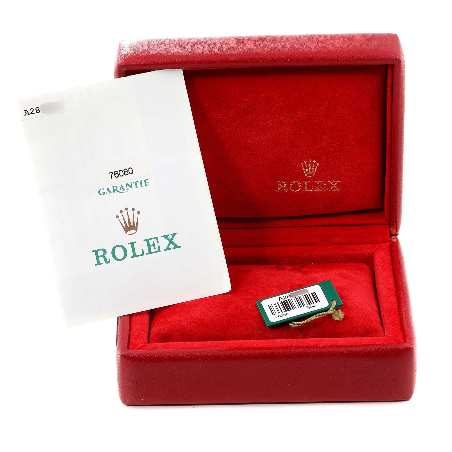 Rolex Oyster Perpetual 24 Nondate Black Dial Ladies Watch 76080 Box Papers