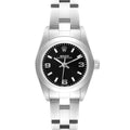 Rolex Oyster Perpetual 24 Nondate Black Dial Ladies Watch 76080 Box Papers