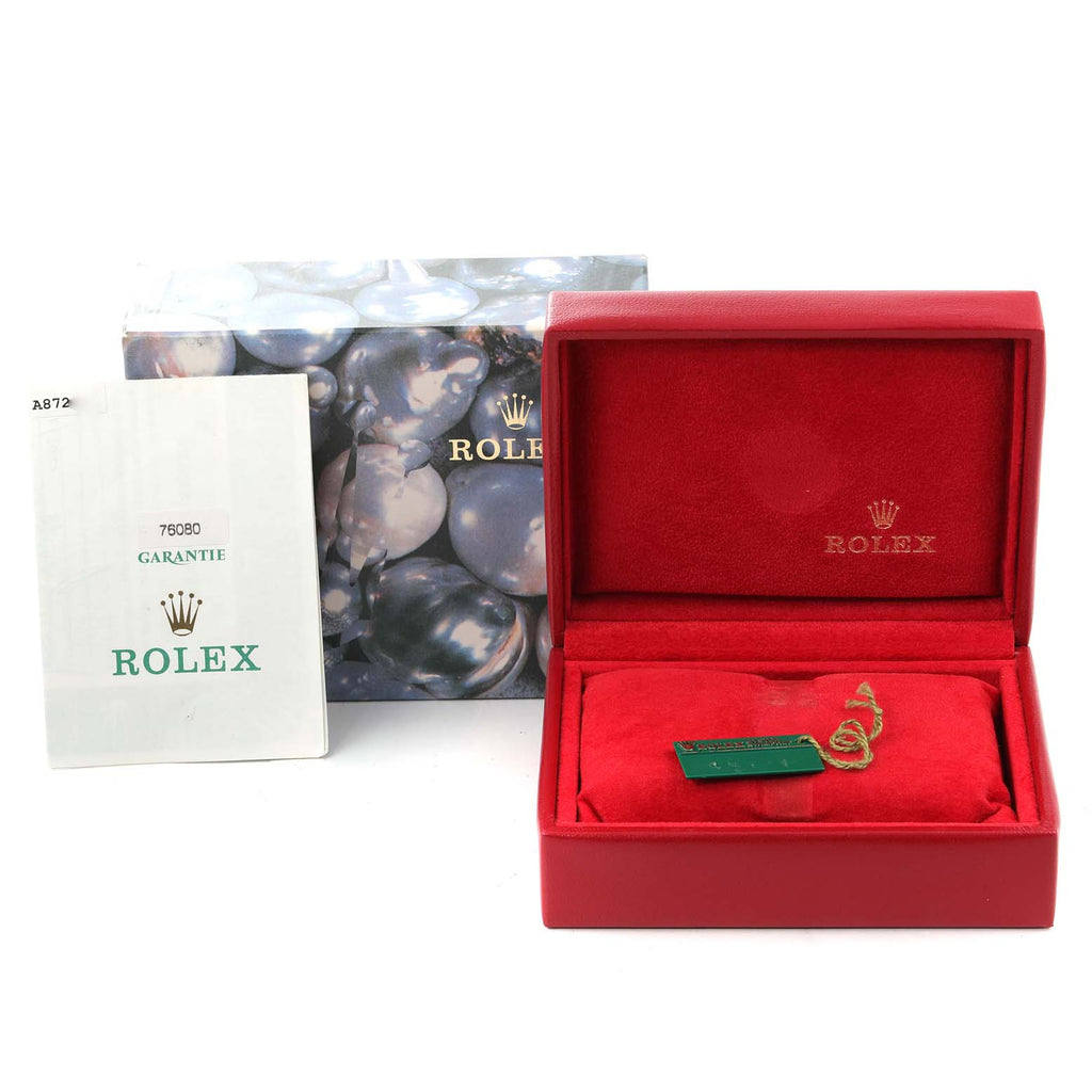 Rolex Oyster Perpetual 24 Nondate Blue Dial Ladies Watch 76080 Box Papers