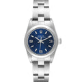 Rolex Oyster Perpetual 24 Nondate Blue Dial Ladies Watch 76080 Box Papers