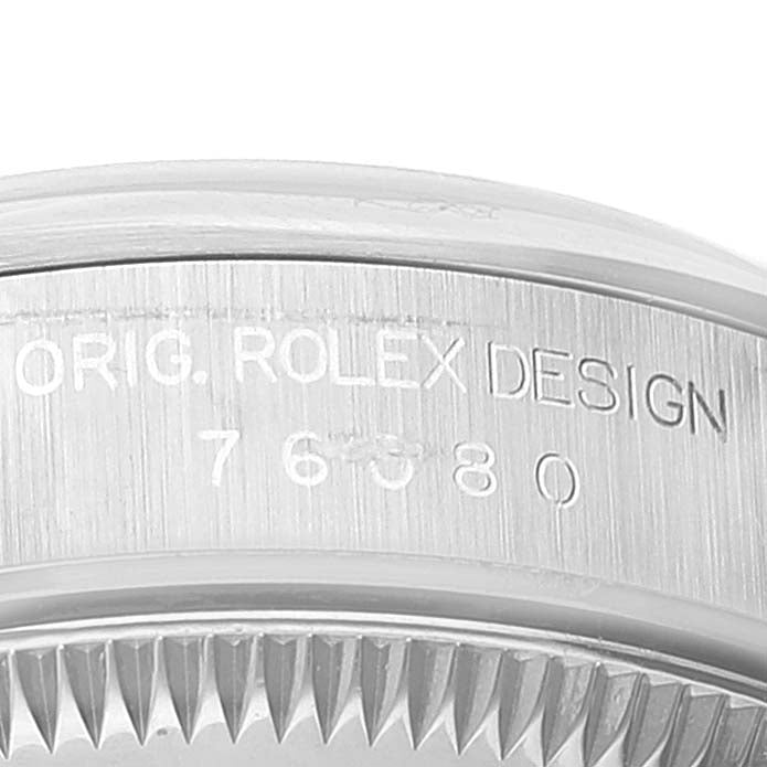 Rolex Oyster Perpetual 24 Nondate Blue Dial Steel Ladies Watch 76080 Box Papers