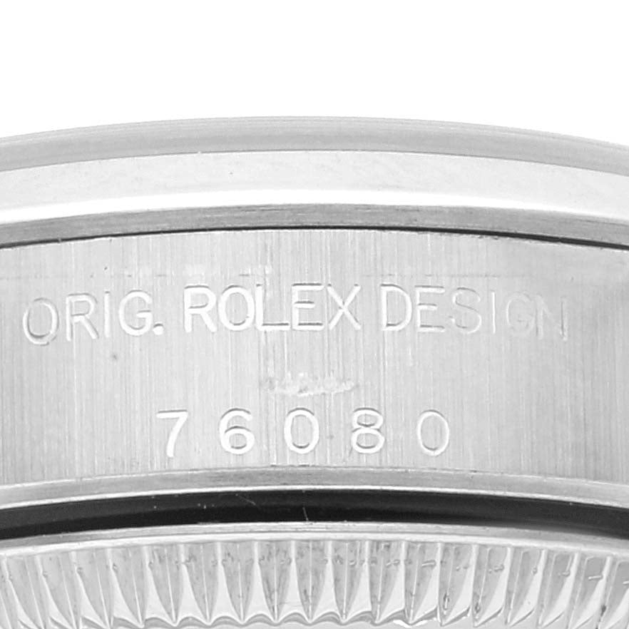 Rolex Oyster Perpetual 24mm Black Dial Steel Ladies Watch 76080 Papers