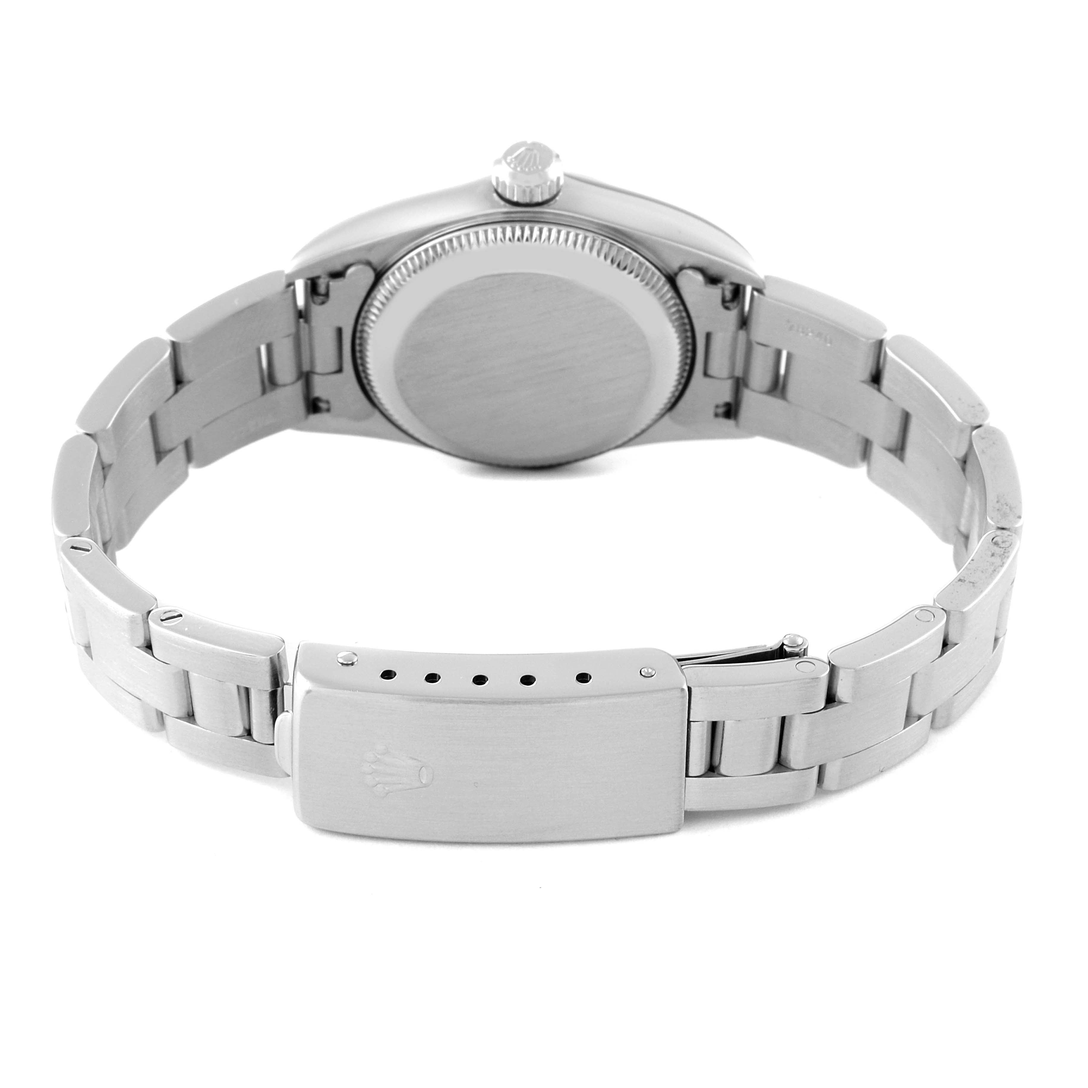 Rolex Oyster Perpetual 24mm Nondate Black Dial Ladies Watch 76080