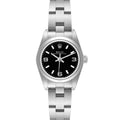 Rolex Oyster Perpetual 24mm Nondate Black Dial Ladies Watch 76080
