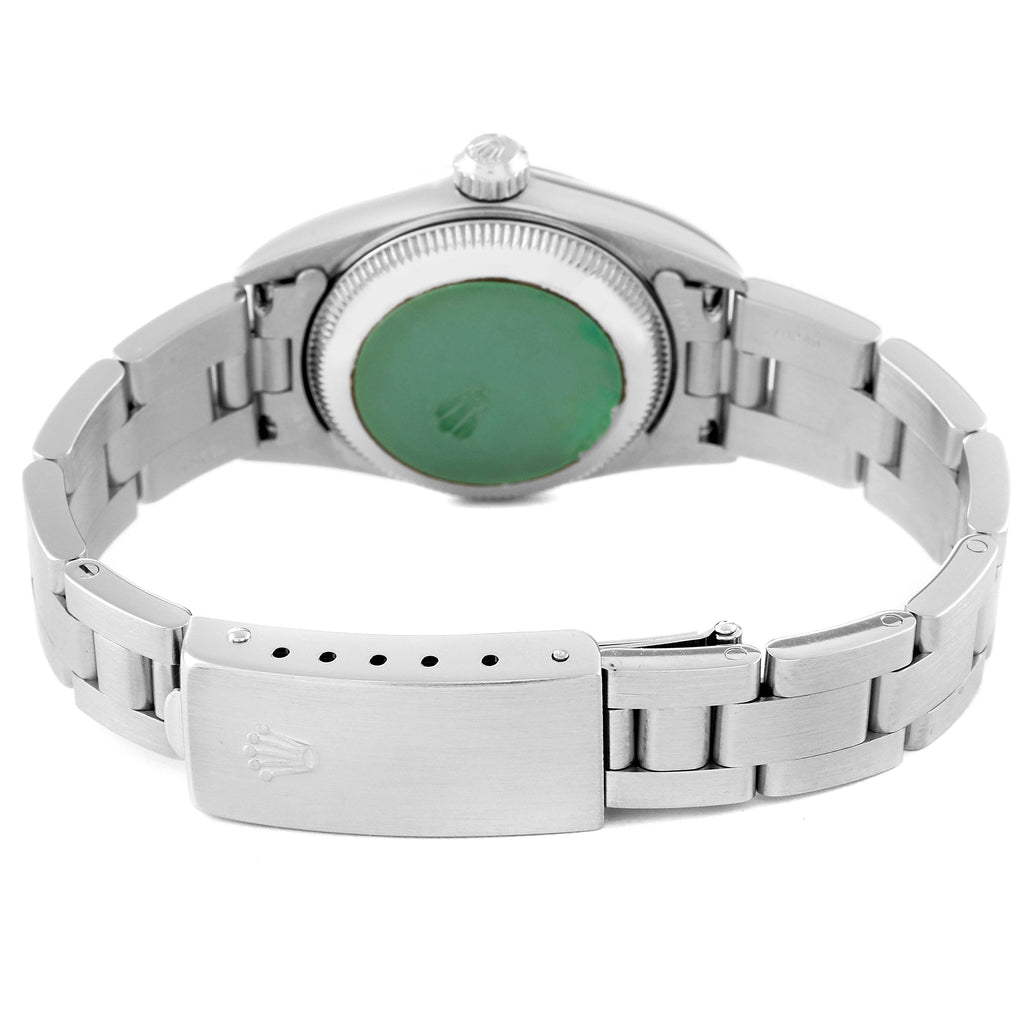 Rolex Oyster Perpetual 24mm Nondate Black Dial Ladies Watch 76080 Papers