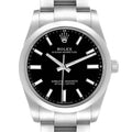 Rolex Oyster Perpetual 34mm Black Dial Steel Mens Watch 124200