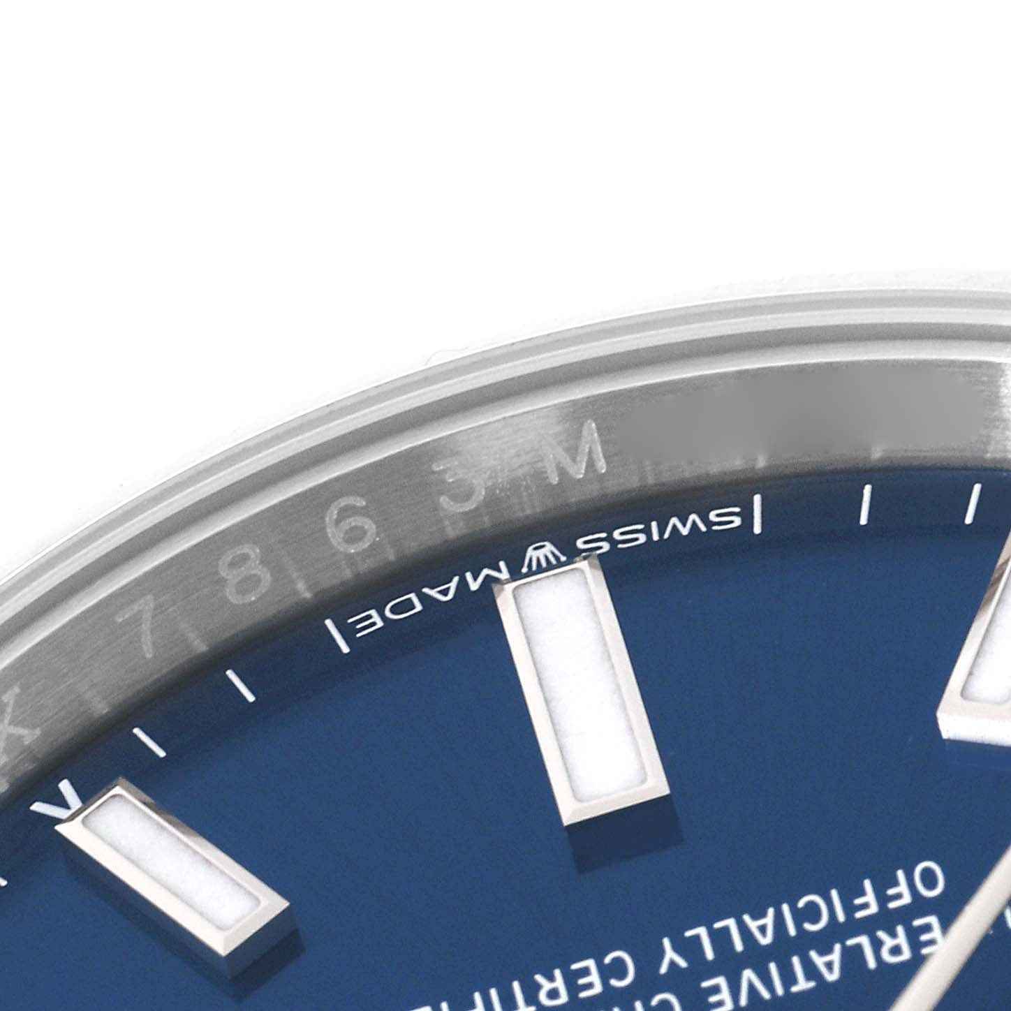 Rolex Oyster Perpetual 34mm Blue Dial Steel Mens Watch 124200 Unworn