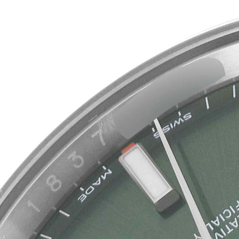 Rolex Oyster Perpetual 34mm Olive Green Dial Steel Mens Watch 114200