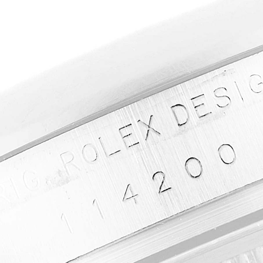Rolex Oyster Perpetual 34mm Olive Green Dial Steel Watch 114200 Box Card