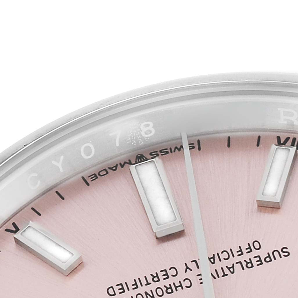 Rolex Oyster Perpetual 34mm Pink Dial Steel Mens Watch 124200 Unworn