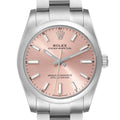 Rolex Oyster Perpetual 34mm Pink Dial Steel Mens Watch 124200 Unworn