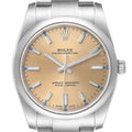 Rolex Oyster Perpetual 34mm White Grape Dial Steel Mens Watch 114200 Box Card