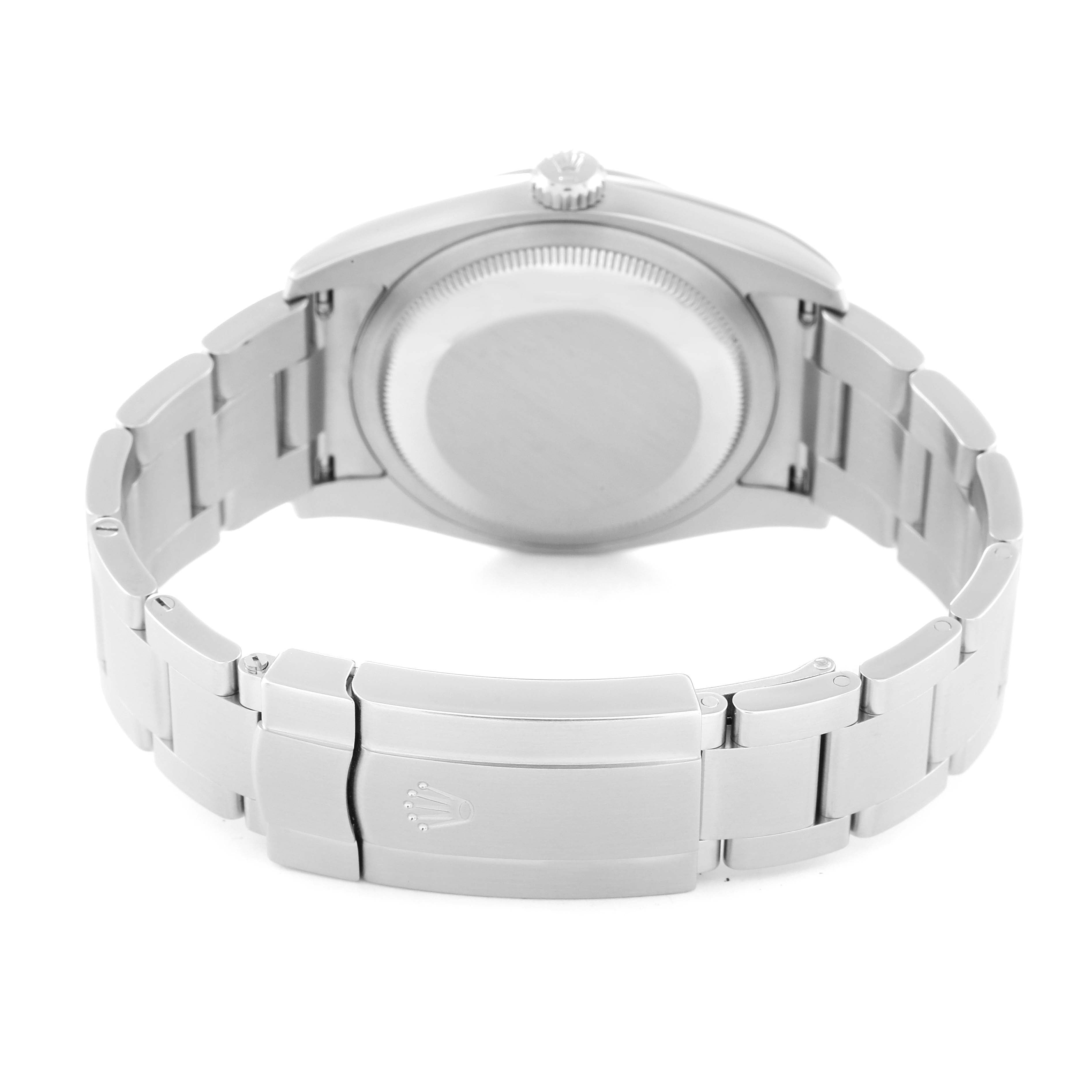 Rolex Oyster Perpetual 36 Pink Baton Black Dial Steel Watch 116000
