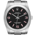 Rolex Oyster Perpetual 36 Pink Baton Black Dial Steel Watch 116000