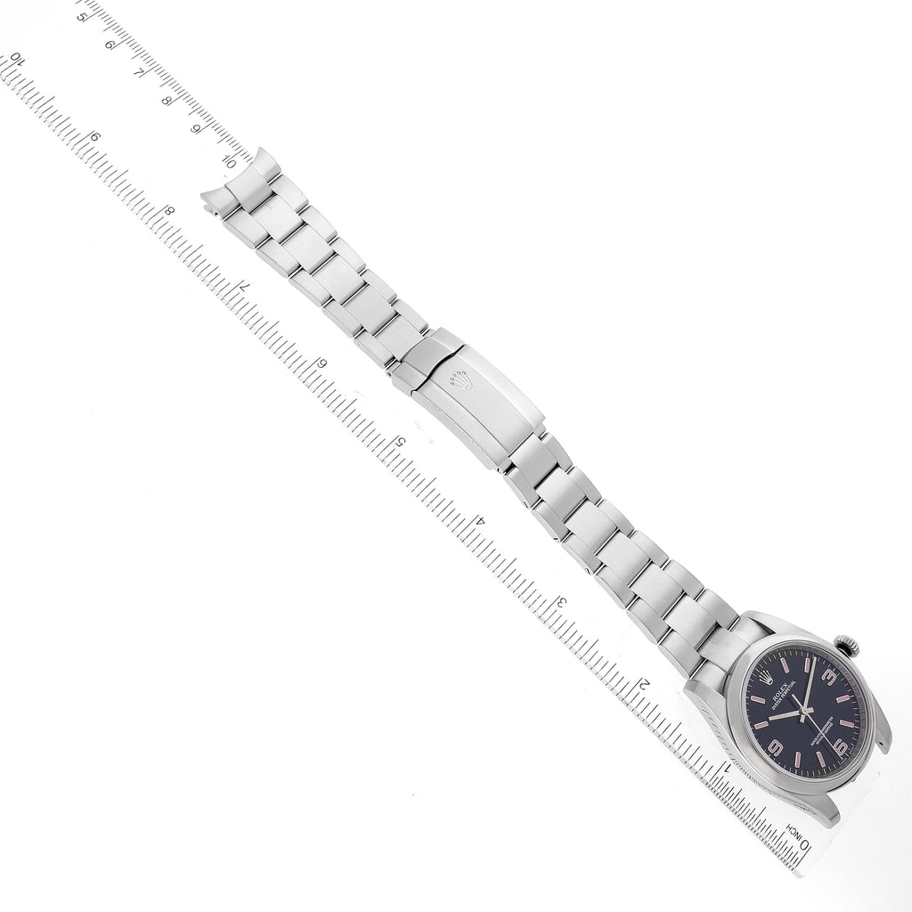 Rolex Oyster Perpetual 36 Pink Baton Black Dial Steel Watch 116000