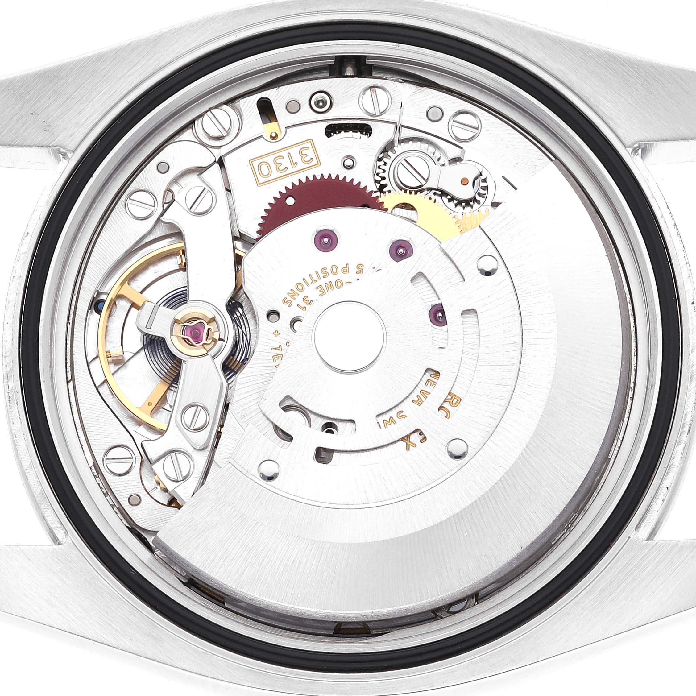 Rolex Oyster Perpetual 36 Pink Baton Black Dial Steel Watch 116000