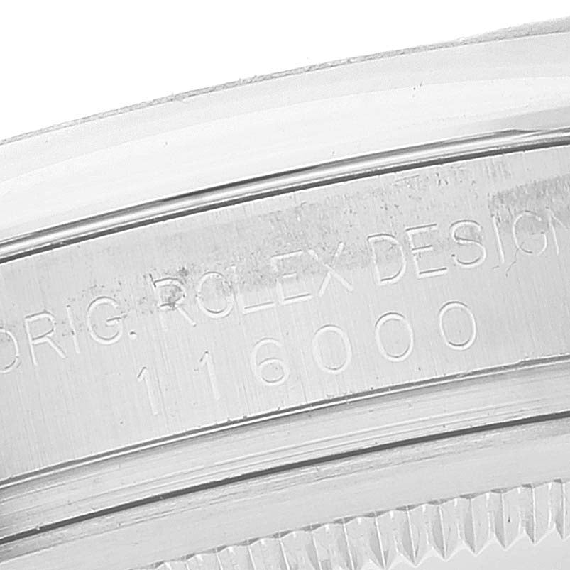 Rolex Oyster Perpetual 36 Pink Baton Black Dial Steel Watch 116000 Box Card